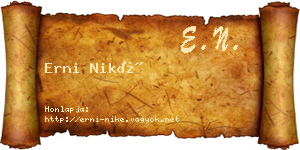 Erni Niké névjegykártya